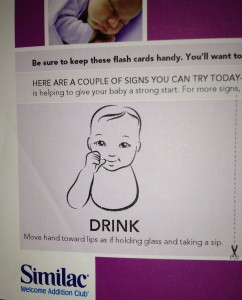 photo of baby signing "drink alcohol"