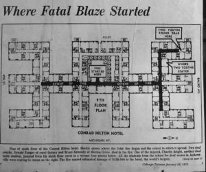 Floor map of ninth floor where the fire started