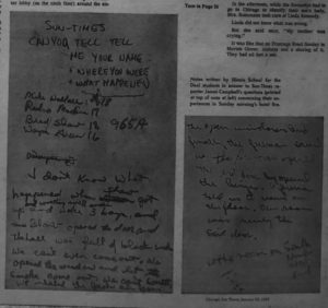 writtennotes Pictures of written notes between ISD students and newspaper reporters